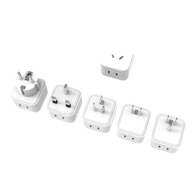 Pocket-Sized International Plug Adapter - Ultra-Slim Worldwide Travel Converter, Grounded 3-Prong Power Plug for Europe, UK, Asia, and North America