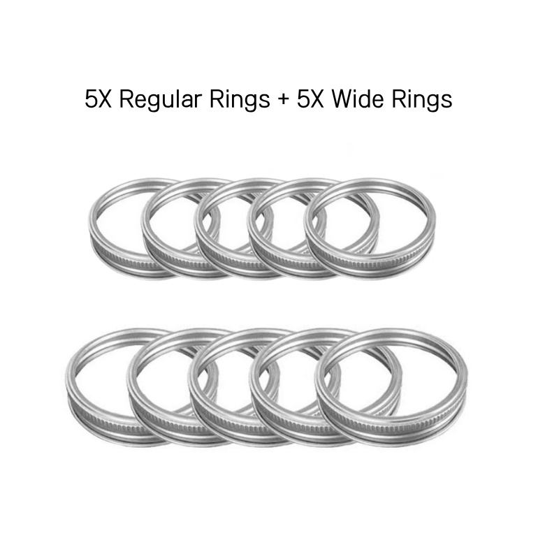 Mason Jar Accessory 50X Lids 10X Rings