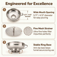 Stainless Steel Wide-Mouth Funnel Set for Mason Jars