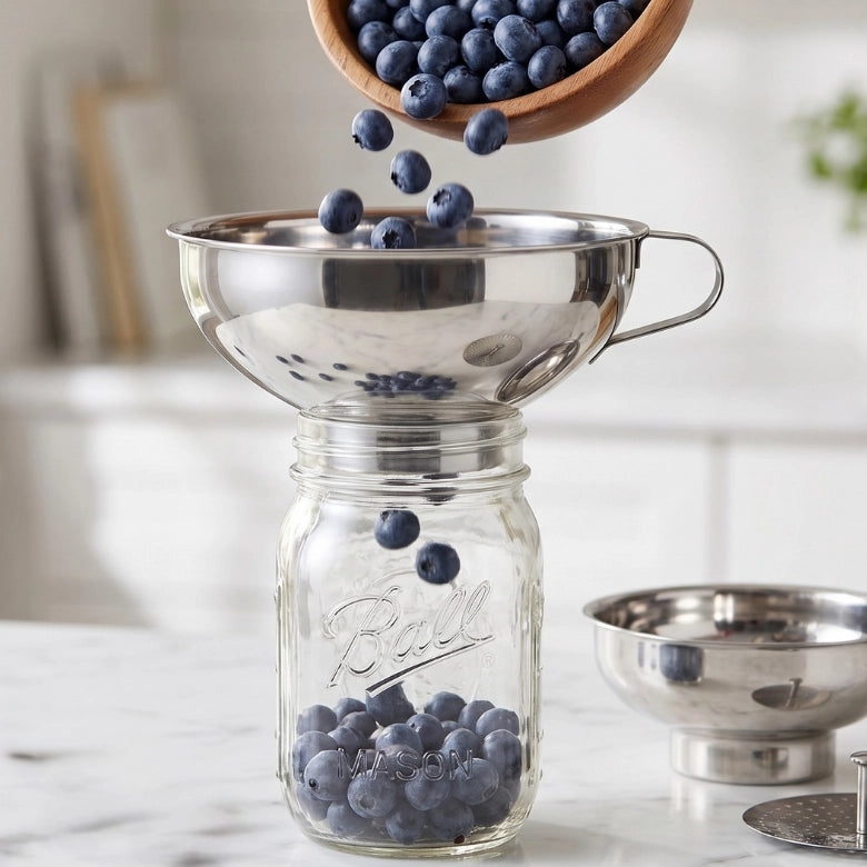 Stainless Steel Wide-Mouth Funnel Set for Mason Jars