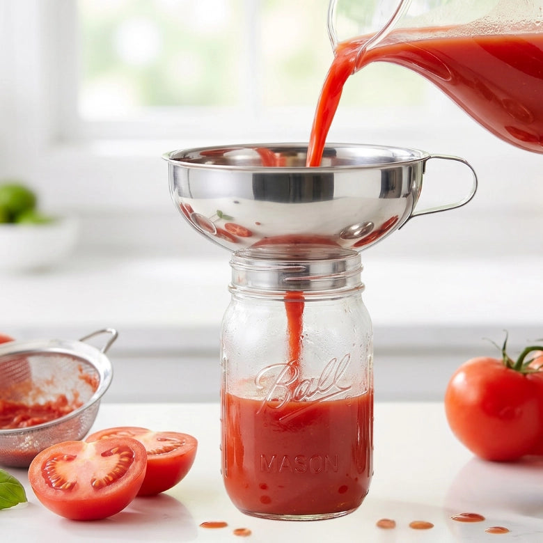 Stainless Steel Wide-Mouth Funnel Set for Mason Jars