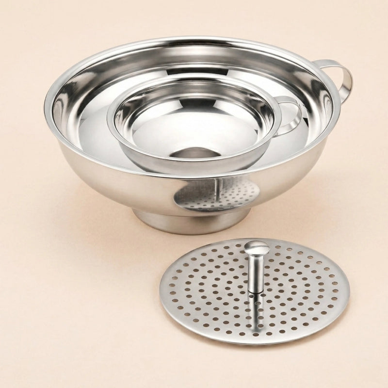 Wide Mouth Mason Jar Funnel Set | Stainless Steel Canning Funnel