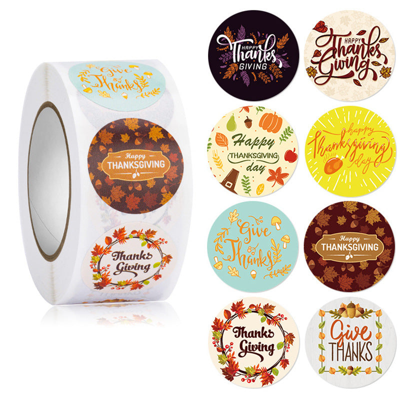Thanksgiving Stickers & Writable Date Labels