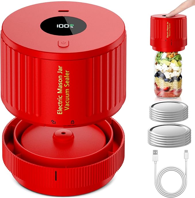 VP05 Electric Mason jar Vacuum Sealer -Red Limit