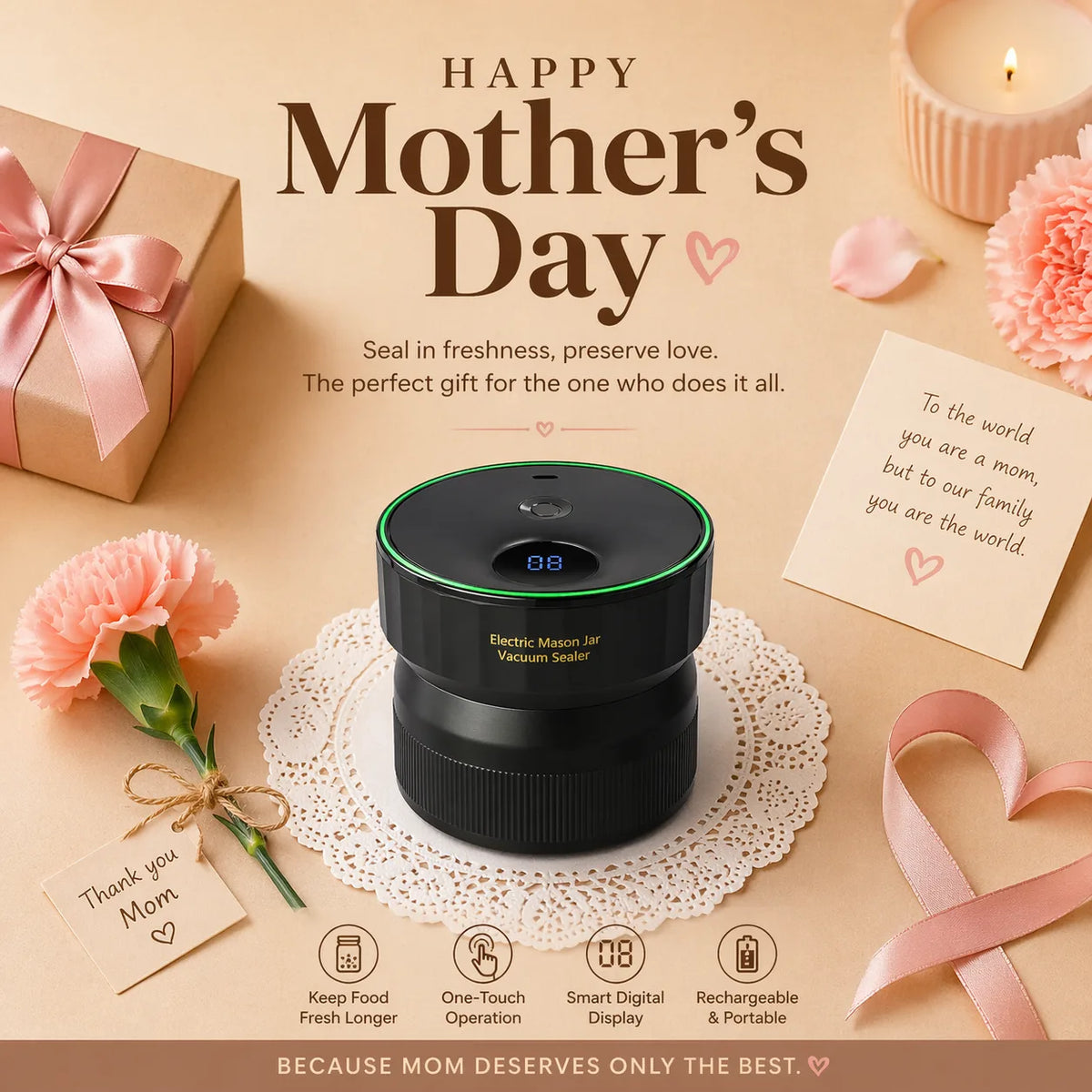 VP09 3-in-1 Handheld Vacuum Sealer Kit