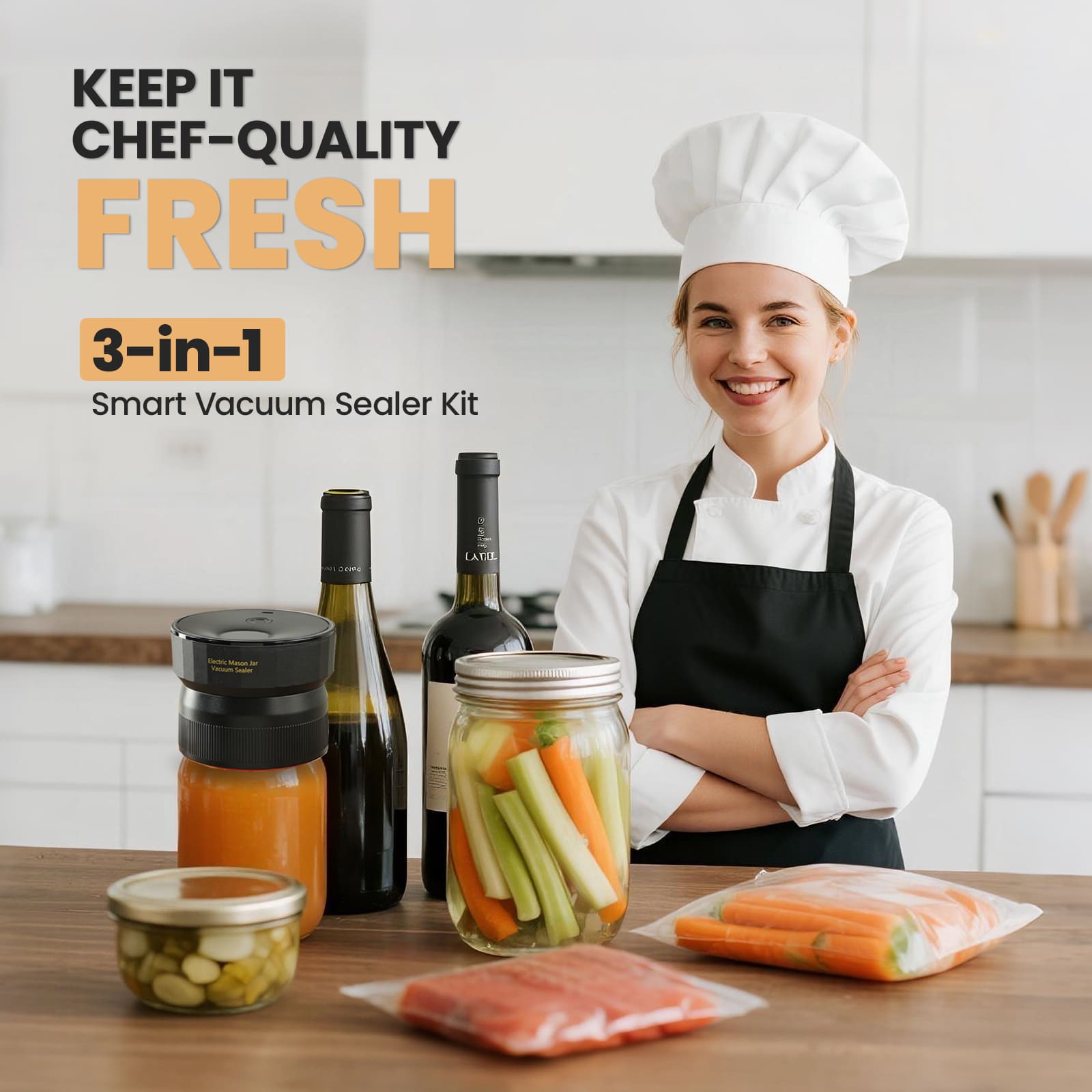 VP09 3-in-1 Handheld Vacuum Sealer Kit