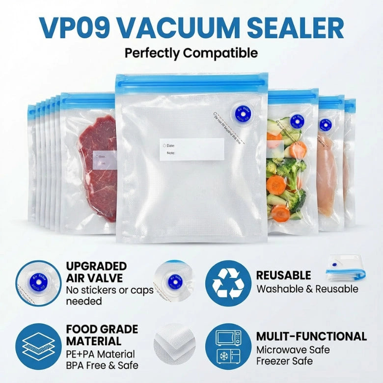 20 PCS Reusable Vacuum Sealer Bags