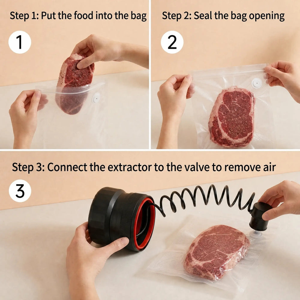 Reusable Food Vacuum Sealer Bags for Meal Prep