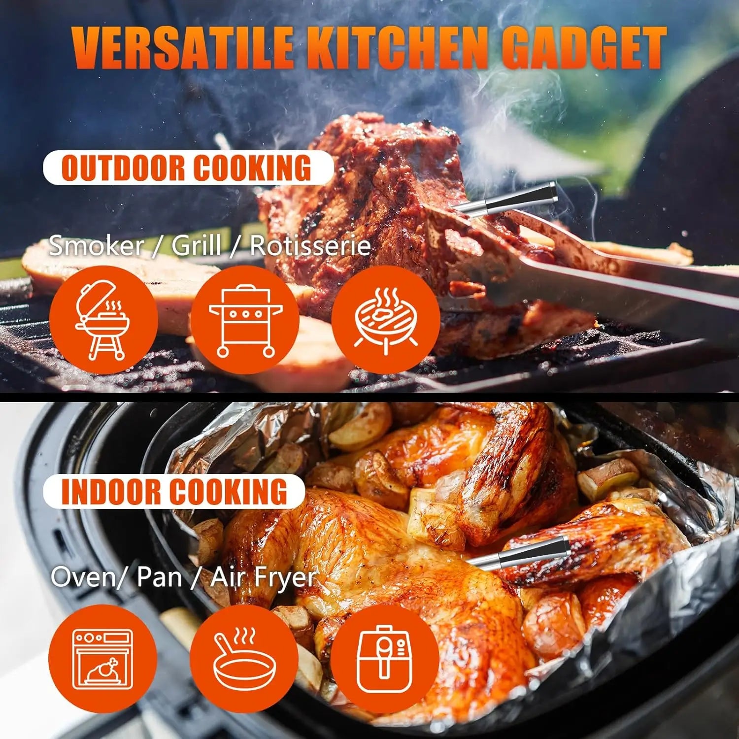 MS8E-01 Wireless Bluetooth Meat Thermometer – For Grilling, Roasting ,Sous Vide