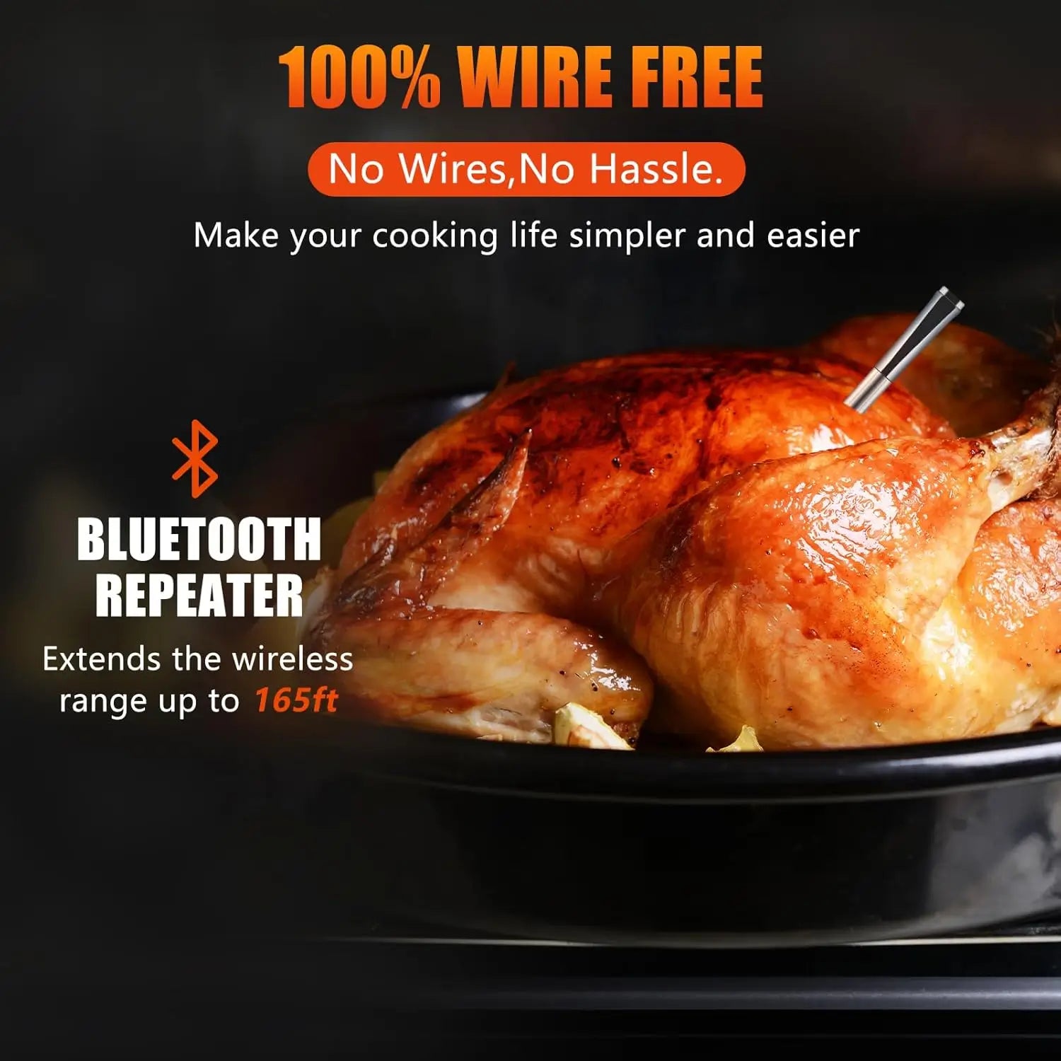 MS8E-01 Wireless Bluetooth Meat Thermometer – For Grilling, Roasting ,Sous Vide